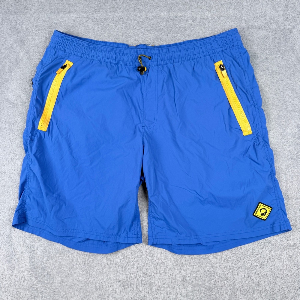 Outdoor Afro x REI Co-op Blue Yellow Zipper Pocket Hiking Shorts Mens XL 209589